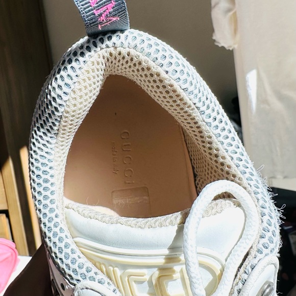 Gucci White Leather Reflective Chunky Sneakers Lug Sole 8.5 - Picture 6 of 7